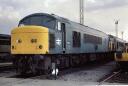 97404 (46045) at Toton depot Officially a source of spares for the more famous "Ixion", the RTC's class 46 number 97404 looks pretty complete as it stands at Toton depot on 5th April 1986., , I fund my Flickr membership, scanner and software myself. So, if you like my pictures please consider buying me a coffee! www.buymeacoffee.com/seanl, , © Sean Lancastle, all rights reserved. Please do not share or post elsewhere without permission. 97404 (46045) at Toton depot Officially a source of spares for the more famous "Ixion", the RTC's class 46 number 97404 looks pretty complete as it stands at Toton depot on 5th April 1986., , I fund my Flickr membership, scanner and software myself. So, if you like my pictures please consider buying me a coffee! www.buymeacoffee.com/seanl, , © Sean Lancastle, all rights reserved. Please do not share or post elsewhere without permission.