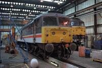 47851 at Toton 47851 undergoes maintenance at Toton depot on 29th August 1998 as 47843 is lifted clear of it's bogies in the background. 47851 at Toton 47851 undergoes maintenance at Toton depot on 29th August 1998 as 47843 is lifted clear of it's bogies in the background.